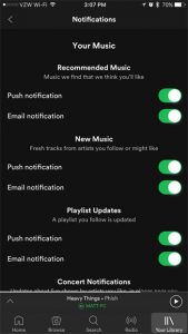how to customize spotify notifications on iphone
