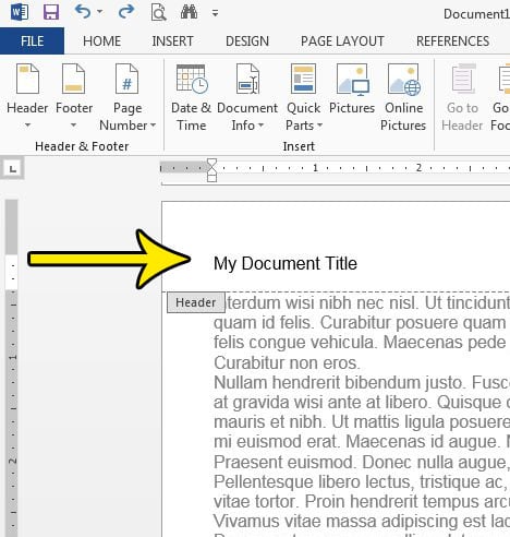 microsoft word create header with name and page number