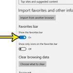 how to enable the favorites bar in microsoft edge