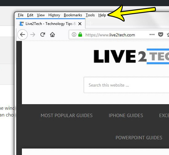 how to show the menu bar in firefox