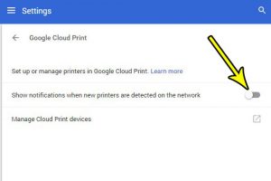 how to stop google cloud print notifications for new network printers