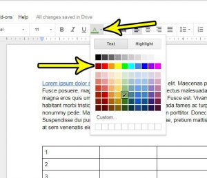 how to change a font color in google docs