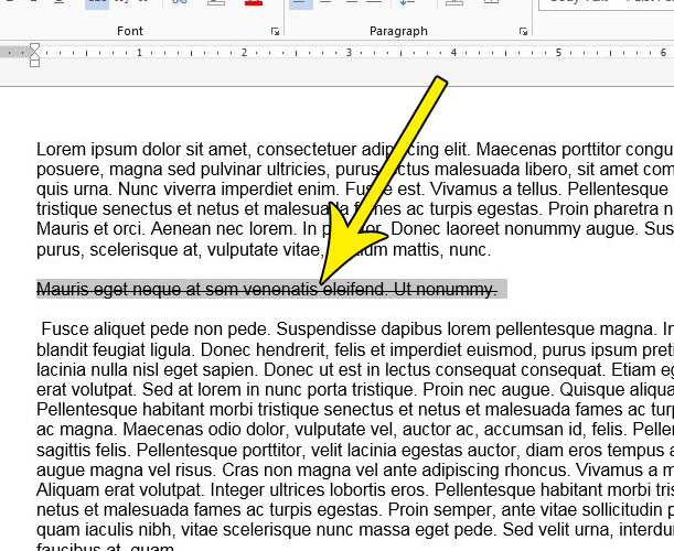 select the text with strikethrough in it in word 2013