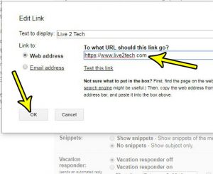how to add a hyperlink to a signature in gmail