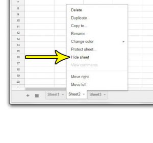 how to hide a worksheet tab in google sheets