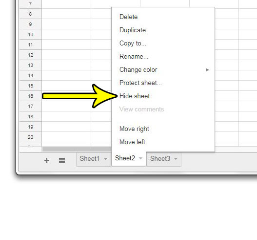 how to hide a worksheet tab in google sheets