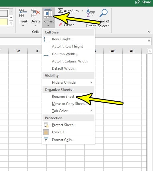 alternate method for renaming excel tab