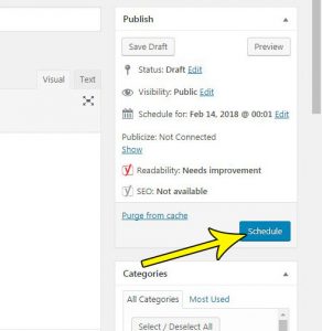 how to schedule a post in wordpress
