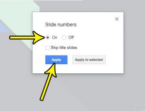 how to add slide numbers in google slides