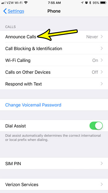 how to get your iphone to tell you who's calling