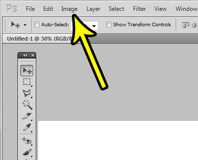 open the image menu in photoshop