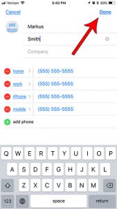 how change contact information iphone 7