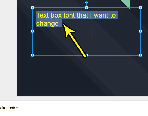 how to select all text in a google slides text box
