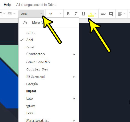 how to change a text box font in google slides
