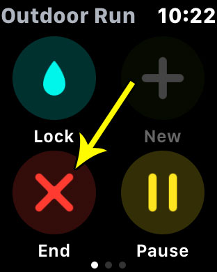 how to end a workout on the apple watch