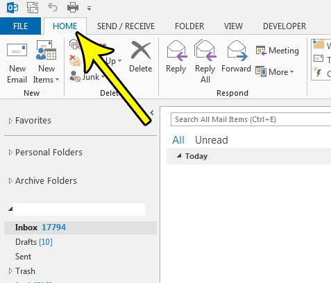filter emails in outlook 2013