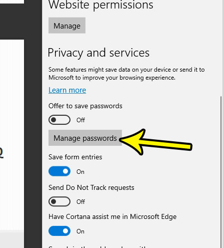 how to stop microsoft edge from prompting to save passwords
