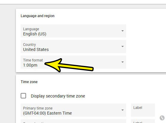 how to switch to military time in google calendar