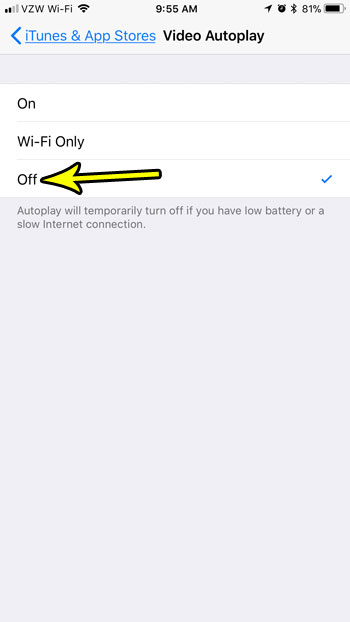 how to turn off video autoplay in the iphone app store