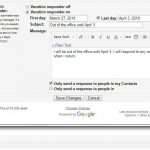 how to set a vacation response in gmail