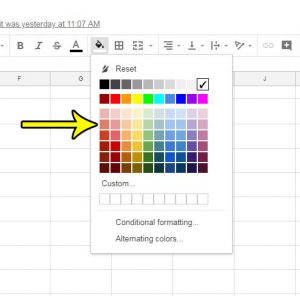 how to add color to cells in google sheets