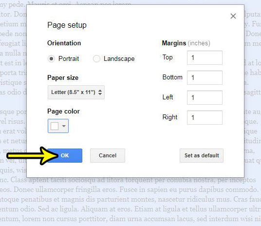 different color page in google docs
