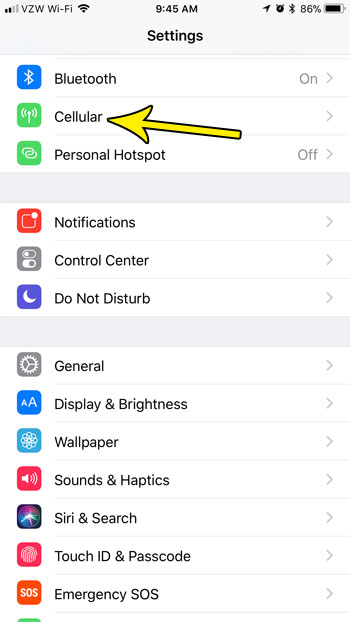 how stop mail from using cellular data iphone