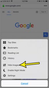 how to hide images in firefox on an iphone