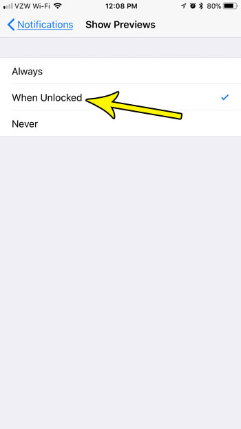 how turn off notification previews on iphone