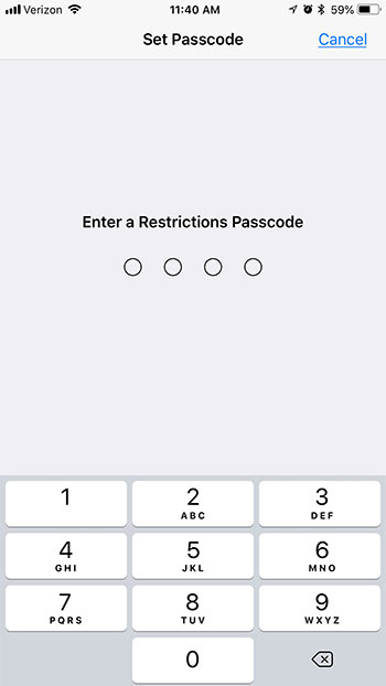iphone restrictions