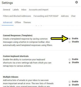 how enable canned responses in gmail