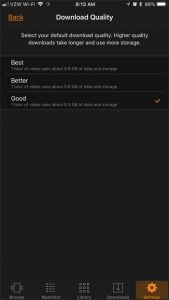 how much space do prime video downloads use on iphone
