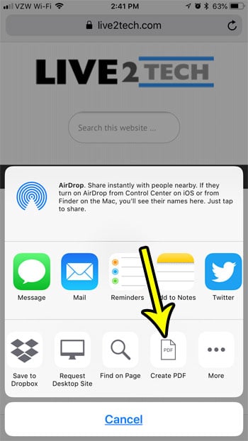 How To Save A Web Page As A Pdf On An Iphone Live2tech