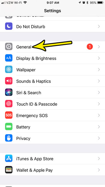 iphone 7 general settings