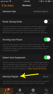 how change workout playlist apple watch