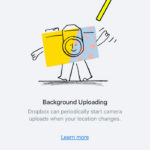 how to enable background uploading in dropbox iphone