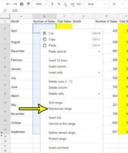 how to randomize a range in google sheets