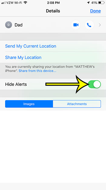 iphone half moon because of hide alerts
