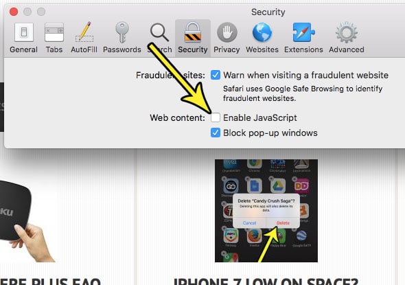 How to Disable Javascript in Safari on a Mac - 47