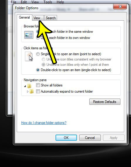 stop showing file extensions windows 7