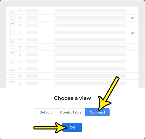 how to switch to compact view in the new gmail