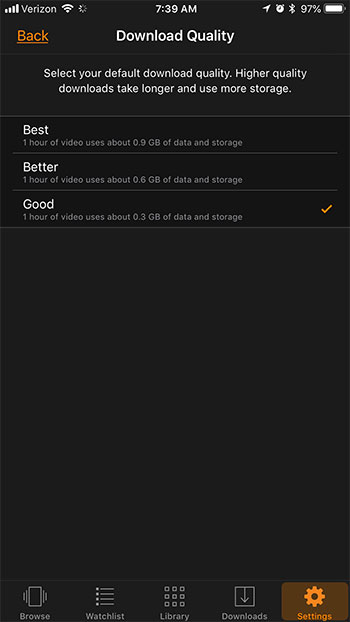 change download quality prime video iphone