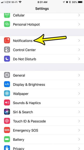 select notifications