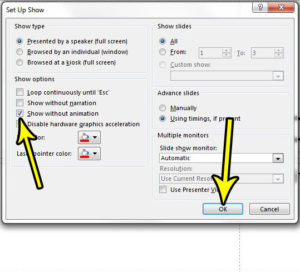 how to disable animation in powerpoint