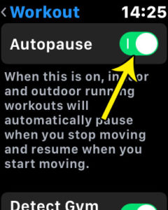 how make workout pause automatically apple watch