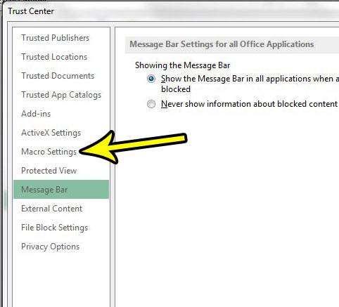 change macro settings in excel 2013