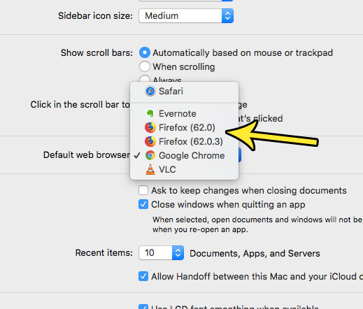 how to use a different browser by default on mac