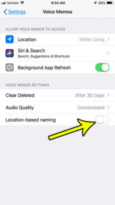 stop iphone from naming voice memos by location