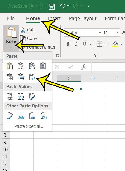 how to transpose in excel for office 365