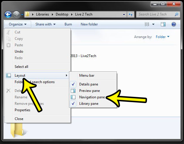 how to show navigation pane in windows folder